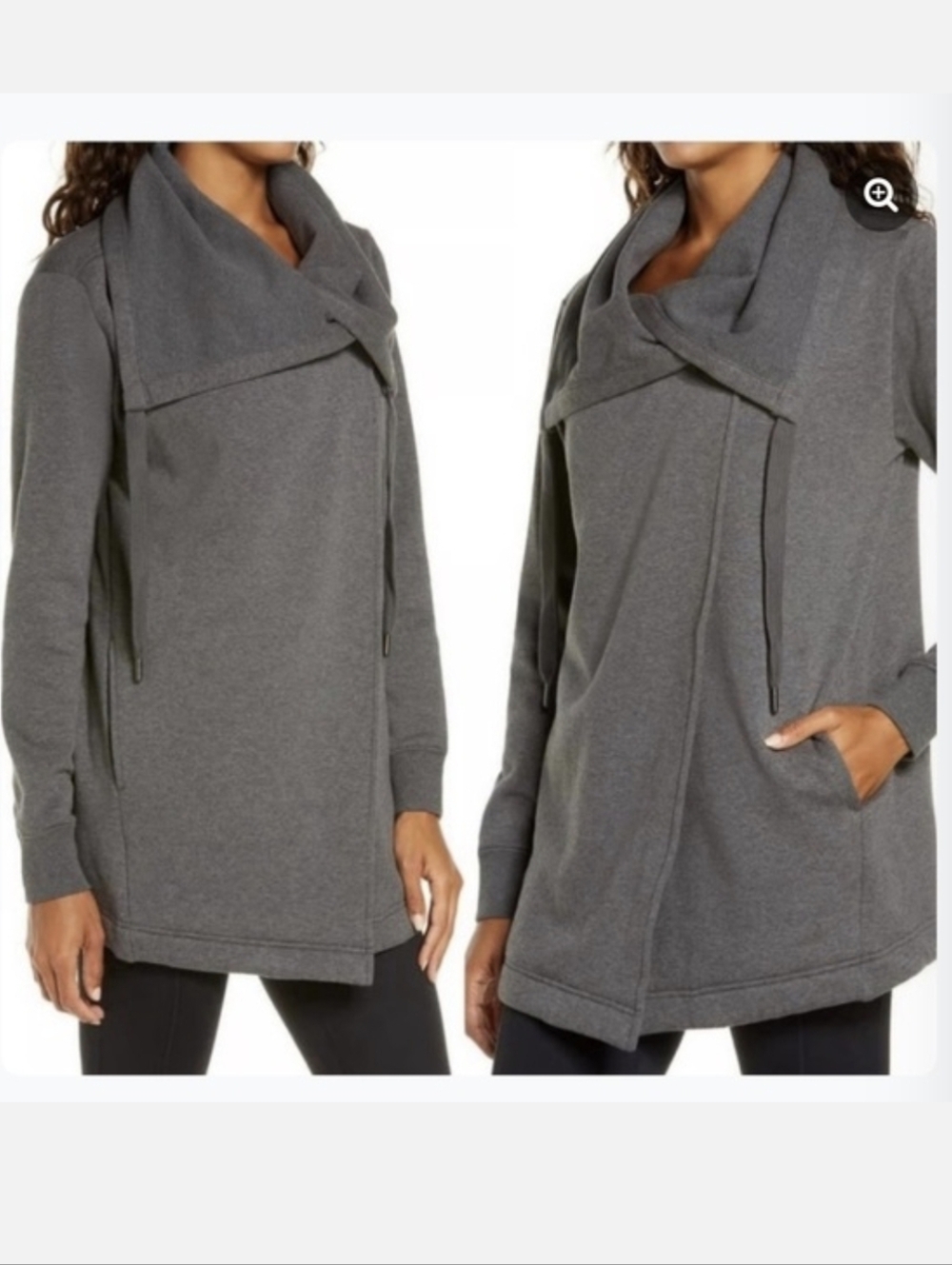 Zella Amazing Cozy Wrap Jacket In Black - Picture 3 of 10